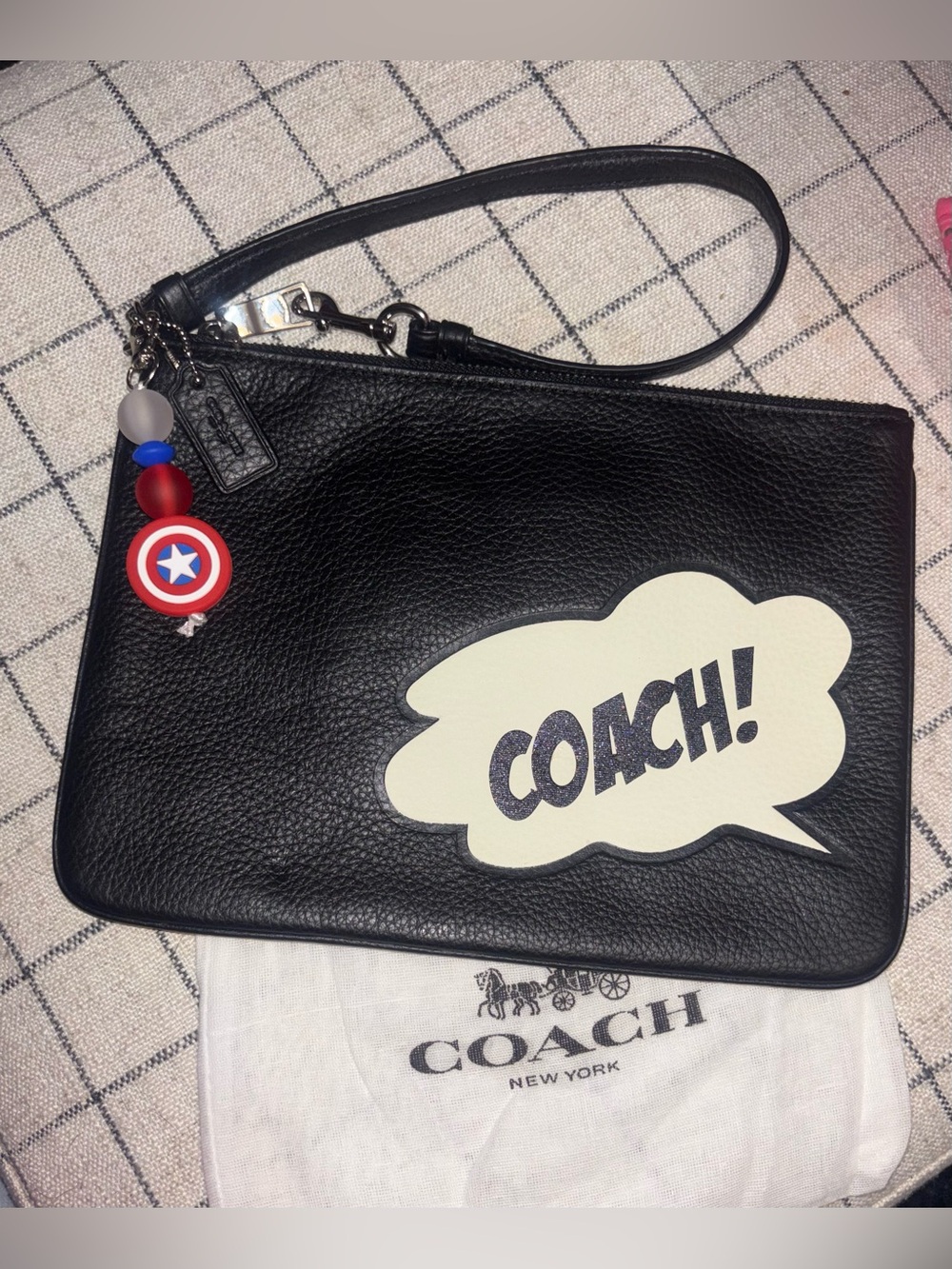 Coach nwt Marvel wristlet clutch